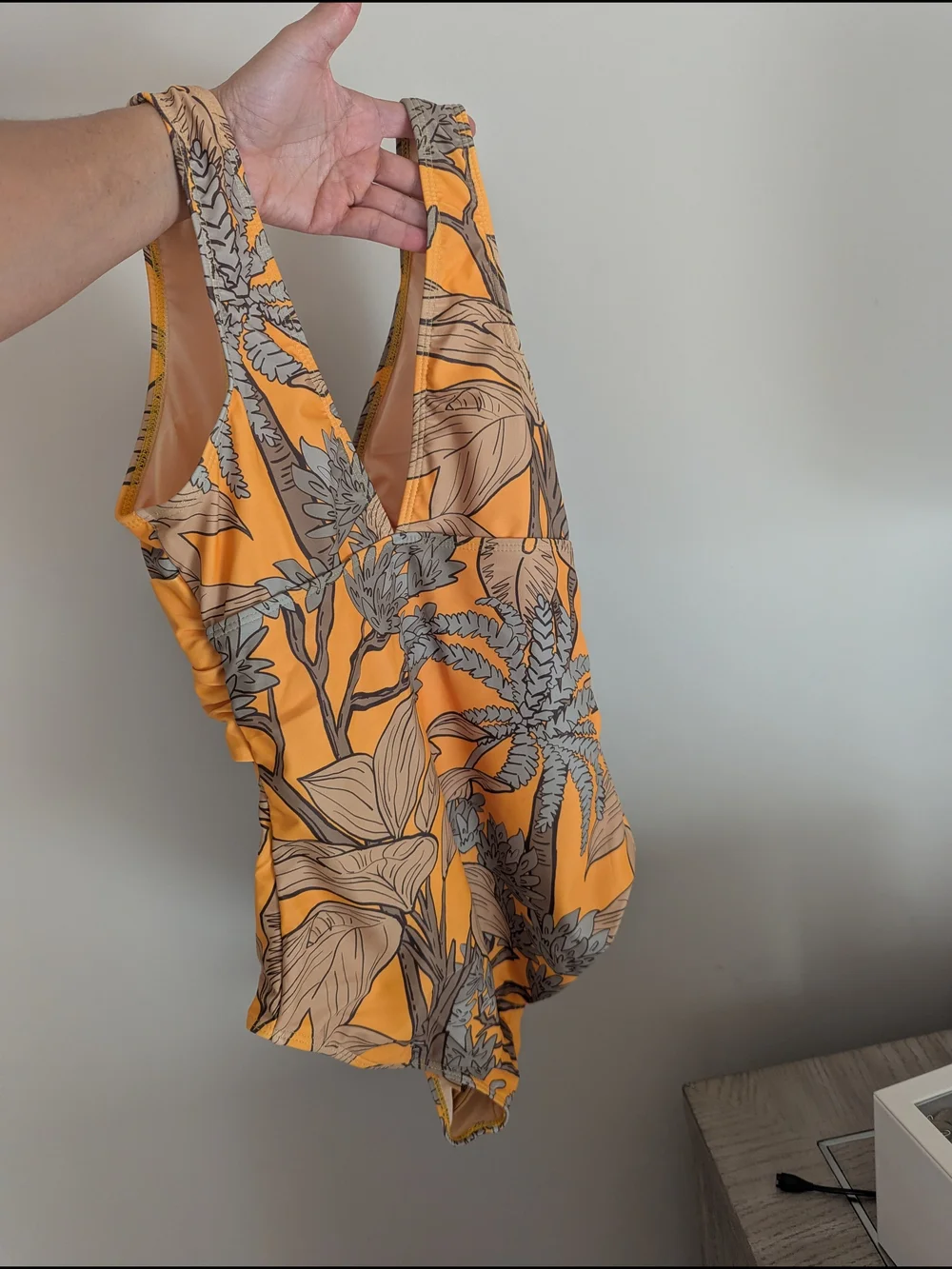 New - Yellow Floral One-piece Swimsuit